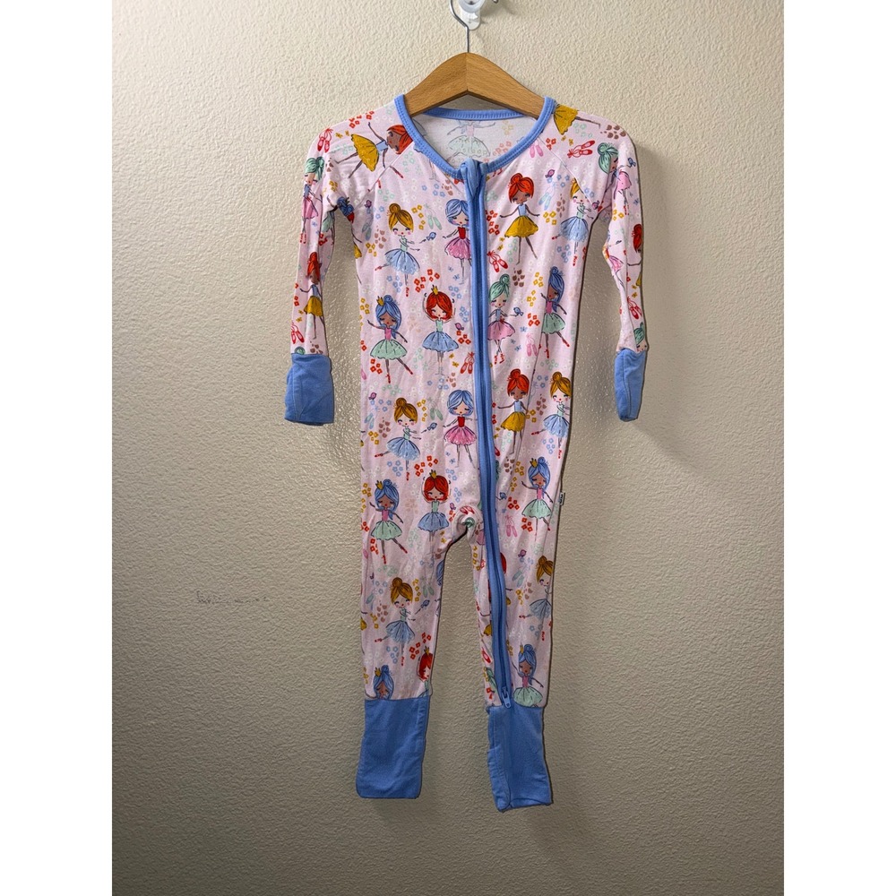 Girls Little Sleepies Ballerina Bamboo Zippy PJ Size 6-12 Months